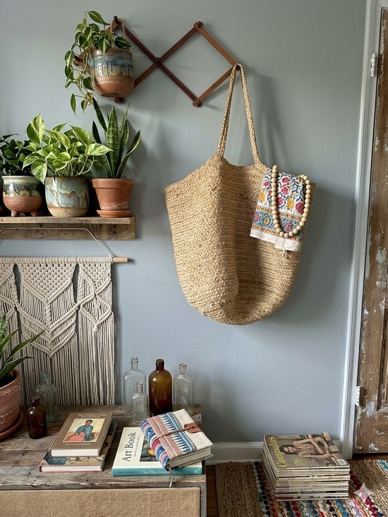 Handbags - Natural Woven Straw Tote Bag - Neutral Large